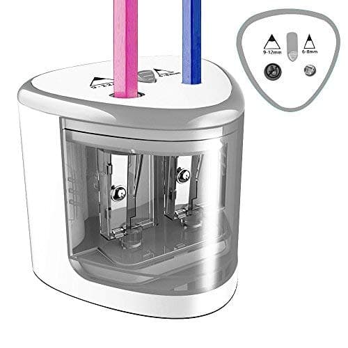 Electric Pencil Sharpener Battery Operated Automatic Pencil Cutter for Office School Artists Adults Kids (Silver)