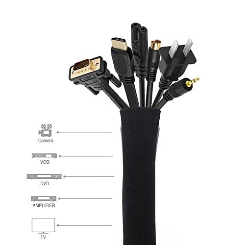 Cable Organizer (Pack of 2) Cable Cable Management for TV Computer Cable Management 20" Sleeves for PC/Home Theater/Speaker Home Entertainment Center