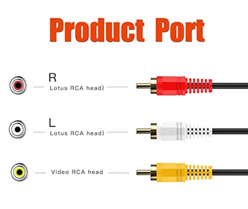 LEAGY 6ft Xbox AV/RCA Cable, 5ft UK 3-Hole Plug to 2-Pin Figure 8 AC Power Cable Compatible with Xbox One S/X, PS2/PS3/PS4/PSP/PSV, Laptop