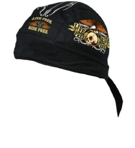 Skull Cap / Biker Cap Live Free Ride Free