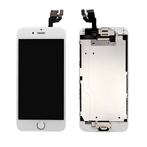 Nroech Screen Replacement for iPhone 6 (White) with Home Button, LCD Touch Screen Display Assembly Front Camera, Ear Speaker and Sensors, Repair Tools and Screen Protector