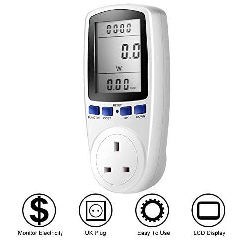 Power Consumption Meter, Meer Power Meter,Digital LCD Display Energy Consumption Electricity Usage Monitor Plug Reduce Your Energy Costs