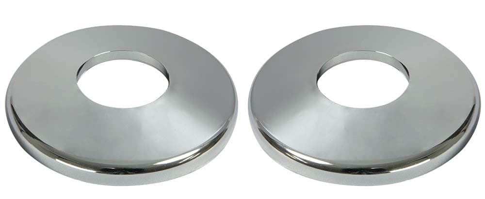 Aqua Select Escutcheon Plate Set for Inground Swimming Pool Or Spa Hand Rail | Inground Pool Plastic Plates for Pool Ladder | Corrosion Resistant | Chrome Colored Plastic | Set of 2