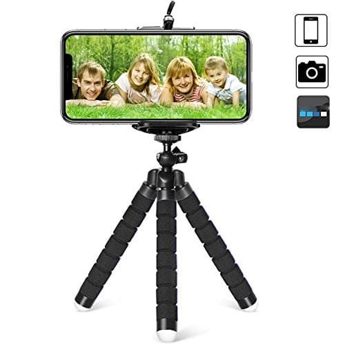 Mini Tripod Mobile Phone Flexible Sponge Octopus Holder Stand Table Desk Bracket (Black)