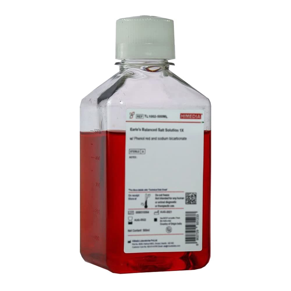 TL1024-5X500ML Hank's Balanced Salt Solution 1X with Phenol Red and Sodium Bicarbonate, Without Calcium, 500 mL (Pack of 5)
