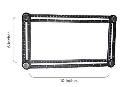 Heavy Duty Multi-Angle Measuring Ruler, Template Tool, Premium Aluminum Alloy Four-Sided IN & CM Yardstick, flooring tool, bricks, lumber, roofs, craft & artwork and more, "Kris Tools", Get Yours Now!