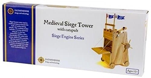 Pathfinders Medieval Siege Tower with Catapult Wooden Kit