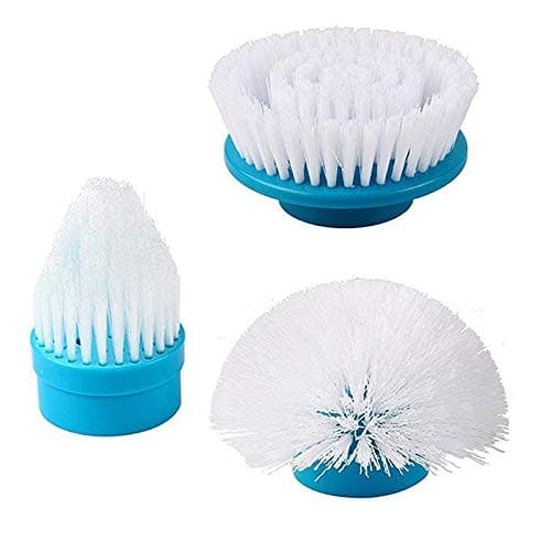 Replacement Brush Heads for Hurricane Spin Scrubber with Multi-Function Set of 3(Flat,Dome,Corner) and Adapter for Bathroom, Floor, Wall and Kitchen