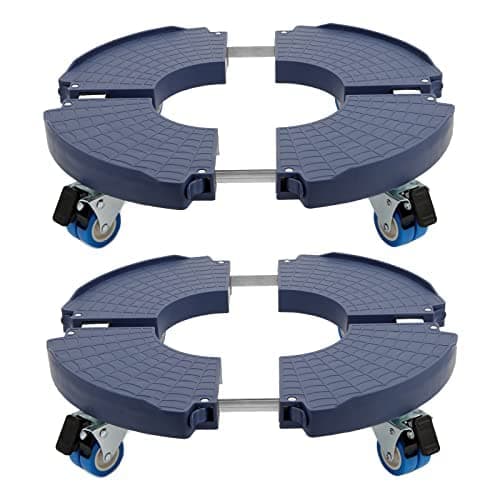 2 Pack Plant Roller with Wheels Heavy Duty 440 Pounds, Size-Adjustable Rolling Planter Base with Casters, Round Dolly Cart for Potted Plant, Trash Can and Tiered Planters