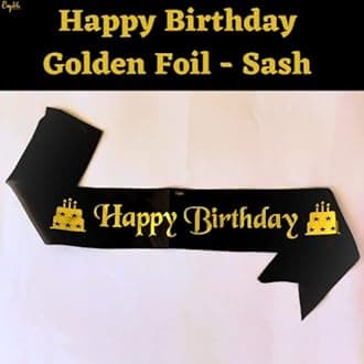 Expelite Happy Birthday Chocolate Gift Hamper, Pack of 9 (6 Piece Chocolate + Birthday Sash + Greeting Card + Keychain), gift for kids, husband, women, men,Return gift