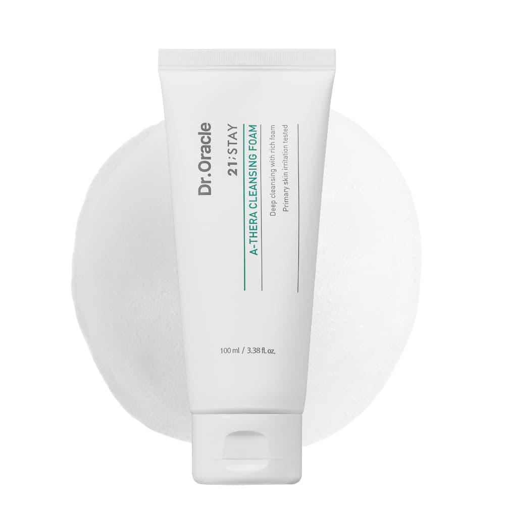 - DR.ORACLE 21 Stay A-Thera Cleansing Foam – Tea Tree Oil & Salicylic Acid Cleanser for Hormonal Acne, Pore Deep Cleansing Foam, Korean Skin Care, Dermatologist Tested 3.38 fl oz