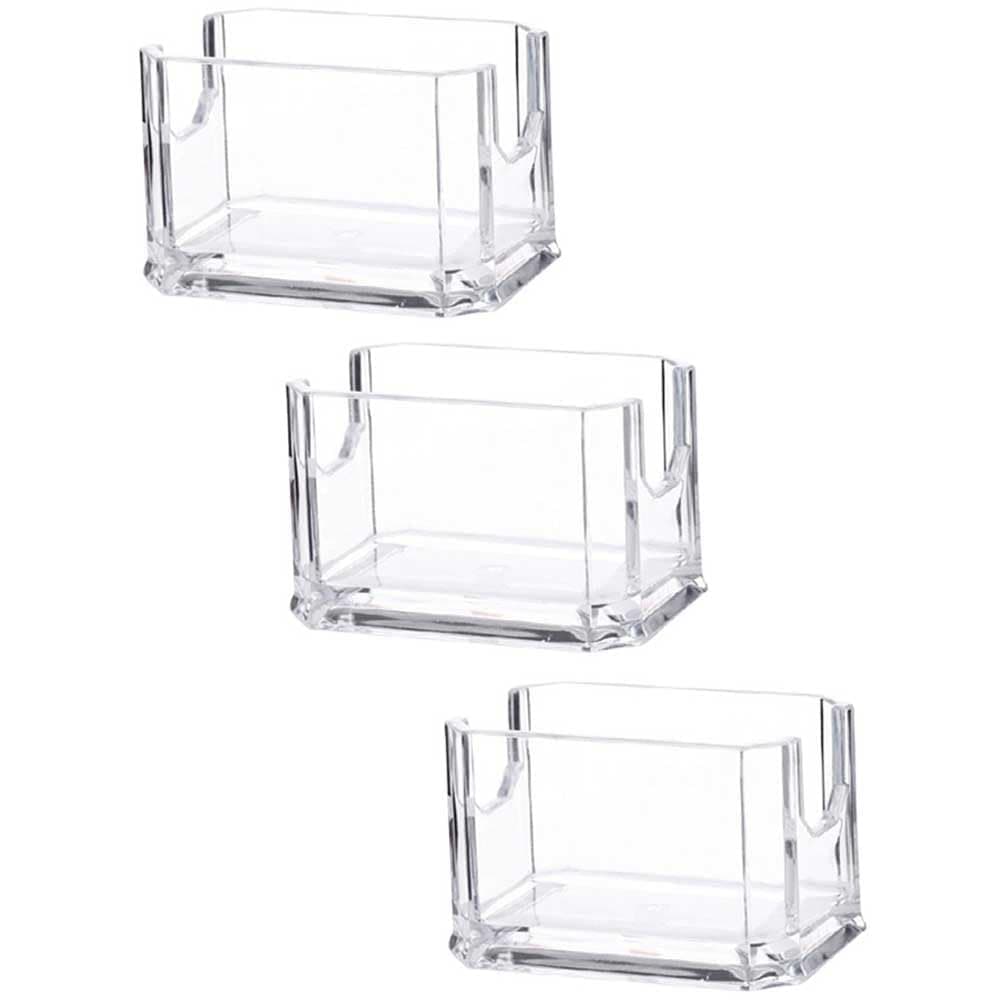 3 Pcs Sugar Packet Holder Clear Acrylic Tea Bag Organizer Small Sugar Caddy Dispenser Coffee Creamer Holder Sweetener Packet Storage Container for Countertop, Coffee Bar, Cabinet, Restaurant