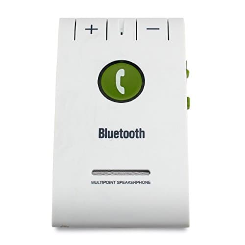 Belively Bluetooth Car Kit Portable Multipoint Wireless Hands-free Music HFP HSP A2dp Sun Visor In-car Speakerphone (6E White)