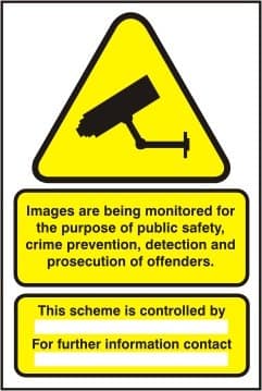 Data Compliant GDPR CCTV Sign - Size A4 Rigid PVC - Warning Sign Quality Screen Printed by Profilesigns.co