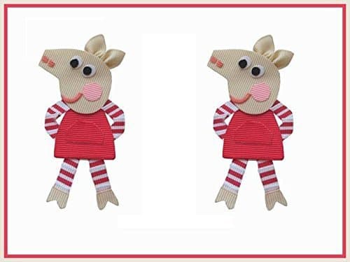 2pc Set Peppa the Pig Hair Bow Clips