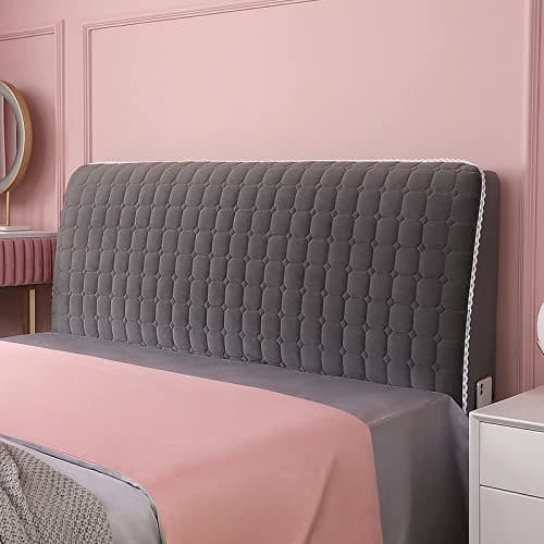 Headboard Covers Slipcover, Stretch Bed Headboard Covers, Small Square Jacquard Dustproof Protector Cover for Upholstered Headboard (Milk White, Queen Headboard Length ( Color : #18 , Size : King:200c