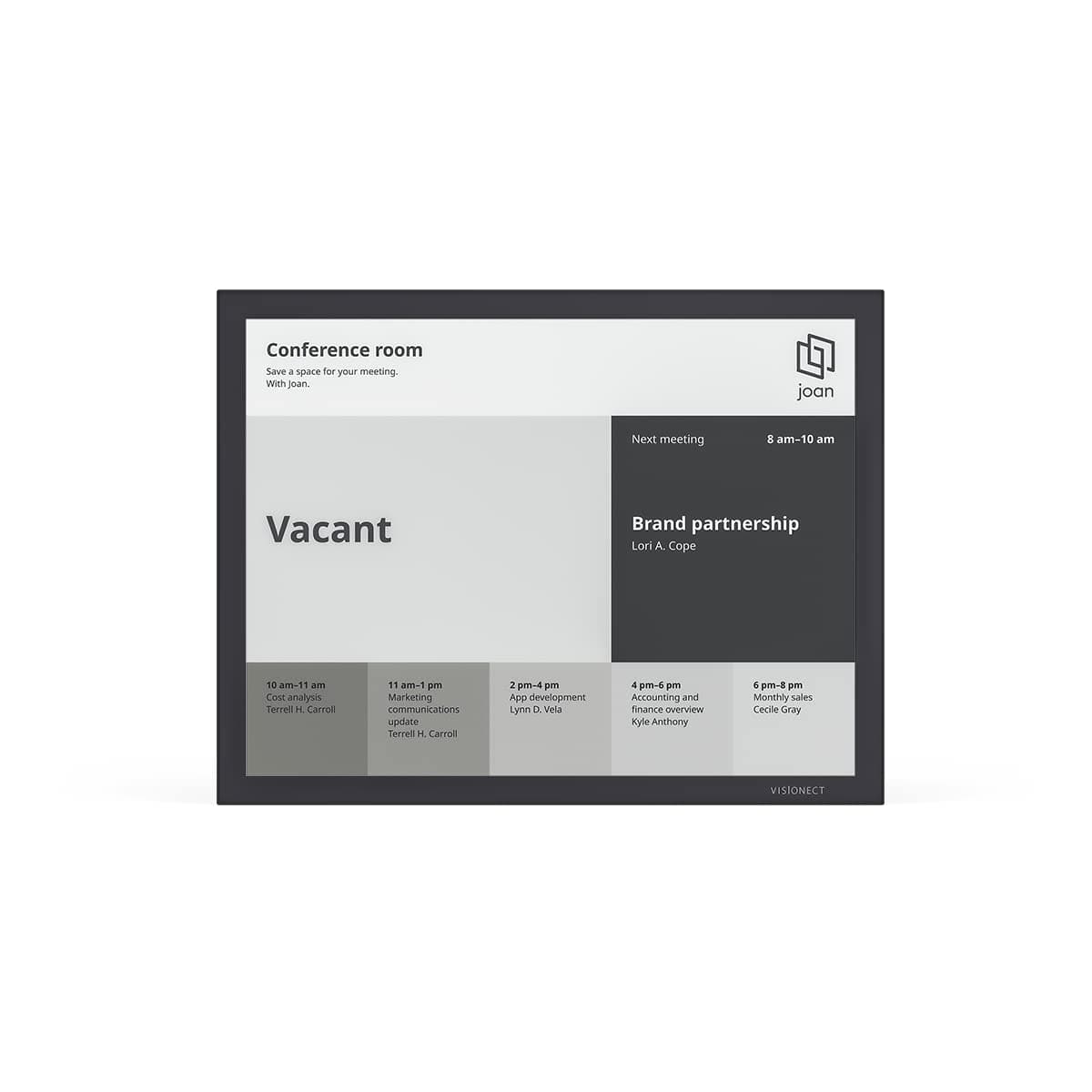 Joan 13 Black: Empower Your Workspace with 13.3" E Ink Display, Custom Calendars, and Sustainable Design. Redefine Meeting Efficiency