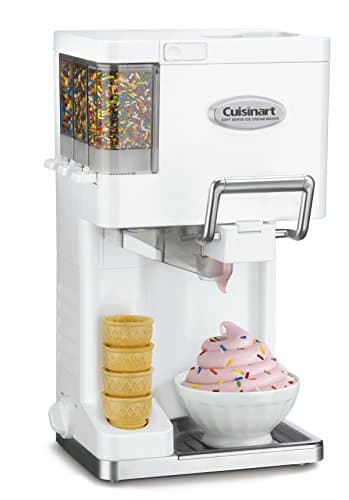 Cuisinart Ice Cream Maker Machine, 1.5 Quart Mix It In Soft Serve, Yogurt, Sorbet, Sherbet Maker, White, ICE-45P1