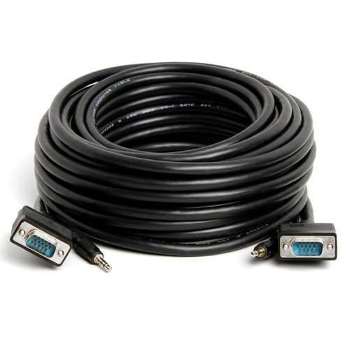 Cable N Wireless SVGA VGA Cable with 3.5mm Audio for Laptop OC to TV Monitor (100 Feet)