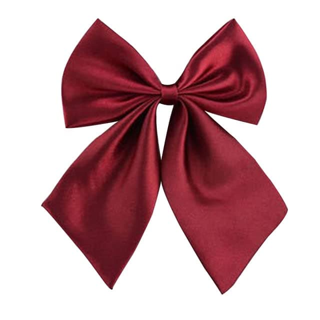 AKOAKAdjustable Pre-tied Bow Tie Solid Color Bowties for Women ties,Wine Red