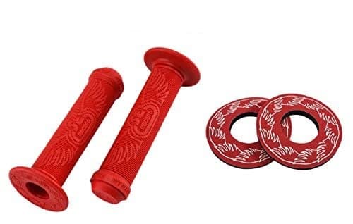 SE Bikes Wing Grips Bundle 2 Items: SE Wing Grips with SE Wing Donuts (Red)
