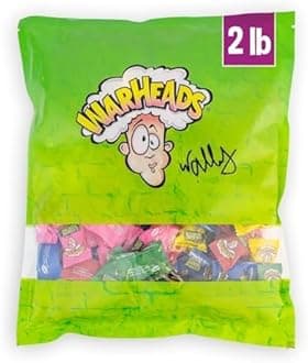 WARHEADS - Extreme Sour Hard Candy - Sour Apple, Black Cherry, Blue Raspberry, Lemon & Watermelon Flavors, Great For Parades - 2 lb. Bulk Bag
