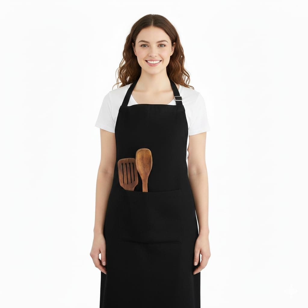 Cotton Apron for Kitchen-Adjustable Belt-Unisex Apron with Utility Pocket-Cooking Kitchen Apron-Free Size