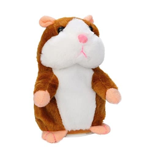 Innovations Plus Animated Interactive Stuffed Animal Hamster Toy Talking Mimic Robot Pet Dolls Toddlers 4 & Up Fun Gift for Kids, White