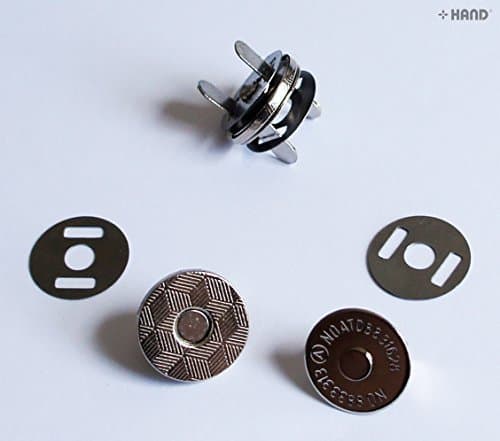 10 Full Sets Magnetic Buttons, Snap Bag Magnetic Clasp Press Patern - Silver, 18mm