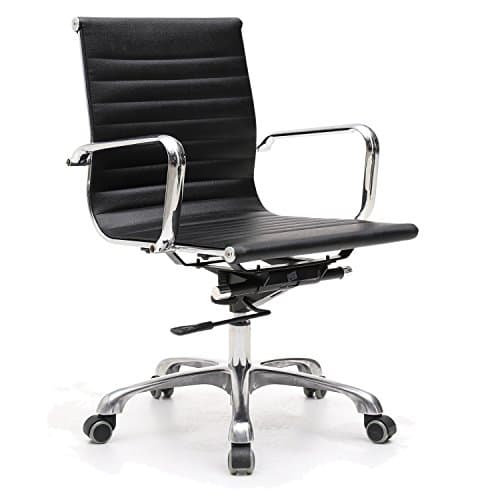 Mid Back Meeting Chair with Armrest, Black