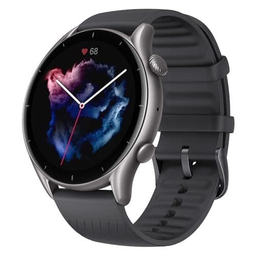 Amazfit GTR 3 Smart Watch for Android Phone iPhone with Alexa, GPS Fitness Tracker with 150 Sports Modes, 21-Day Battery Life, 1.39” AMOLED Display, Blood Oxygen Heart Rate Tracking, Waterproof, Black