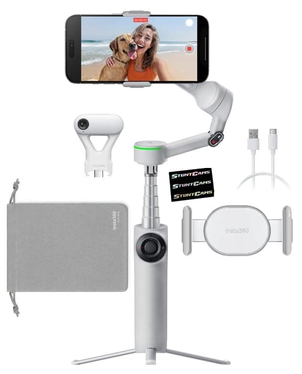 Flow 2 PRO Gimbal Stabilizer for Smartphone, AI Tracker Bundle, 3-Axis Stabilization, Built-in Tripod, Deep Track 4.0 Auto Tracking Phone Stabilizer Creator- Gray