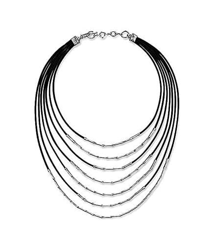 John Hardy Bamboo Sterling Silver & Black Cord Multi - Strand Necklace 88N
