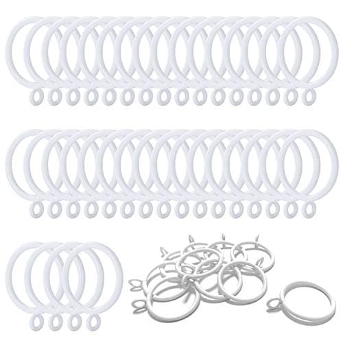 36 Pack 38mm Inner Diameter Metal Curtain Drape Sliding Eyelet Rings White Tone