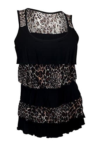 eVogues Plus Size Tiered Ruffle Tank Top