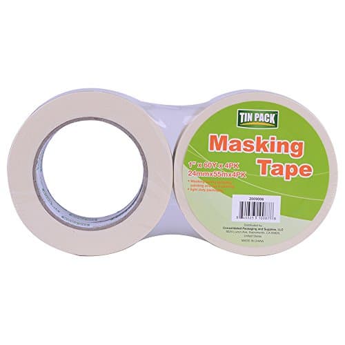 Tin Pack - General Purpose Home and Office Masking Tape, 1-Inch x 60-Yards (24mm x 55m), 24 Rolls (2009006)