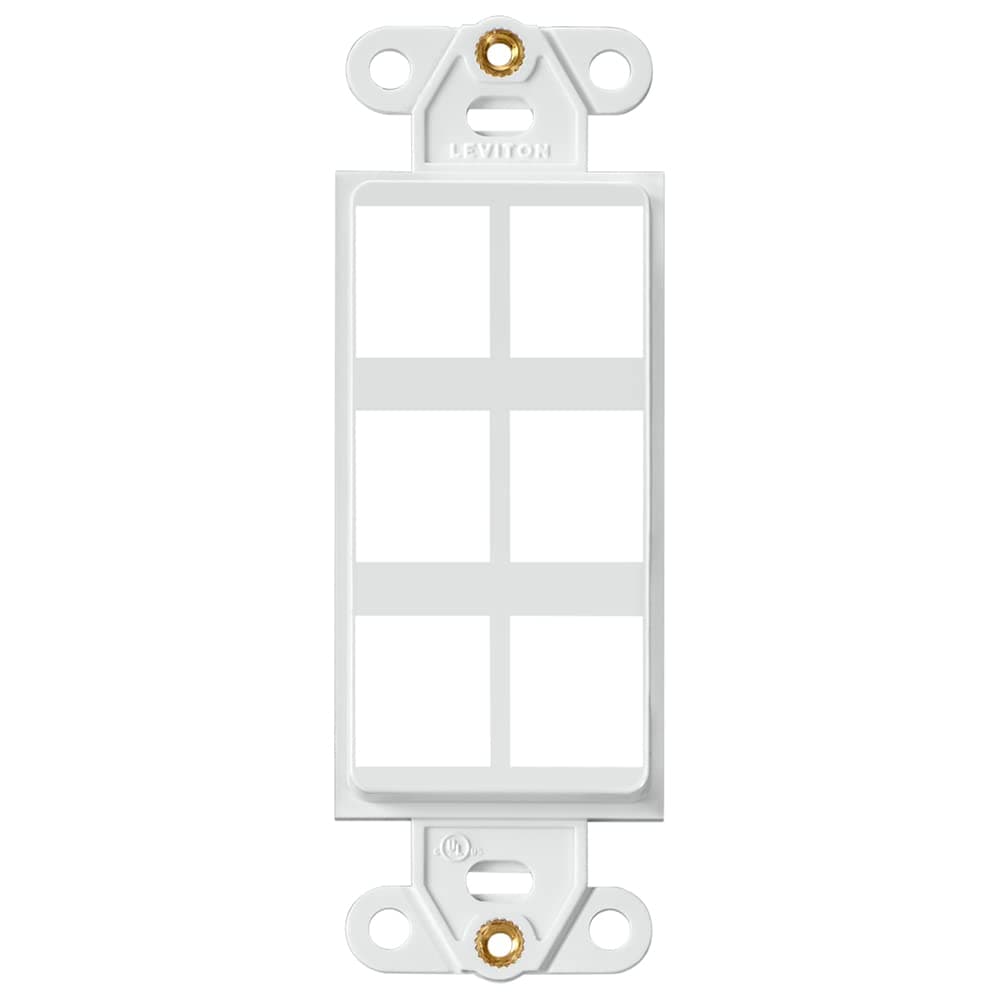 Leviton 41646-W QuickPort Decora Insert, 6-Port, White