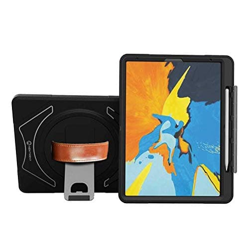 New Trent 12.9 iPad Pro 3rd Generation (2018) Case, Dual Layer Rugged Kickstand with Hand Strap, Apple Pencil Holder & Built-in Screen Protector, not Compatible with iPad Pro 12.9 4th Gen(2020) !
