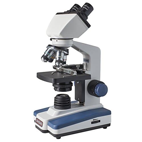 Omano OM118-B4 40x-1000x Full Size Binocular LED Compound Student Microscope with Mechanical Stage