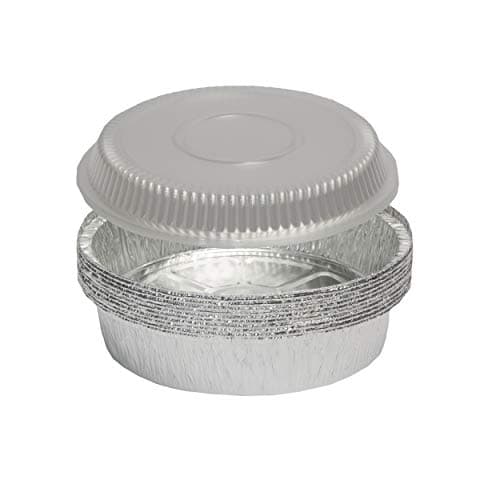 eHomeA2Z Aluminum Foil Pans with Clear Plastic Lids For Baking, Cooking, Storage, Reheating, Take out. 10 Pans With 10 Lids(10, 9 inch)