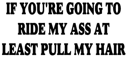 Concrete Sandwiches If You're Going to Ride My Ass at Least Pull My Hair Funny Bumper Sticker Car Van Bike Sticker Decal Printed on White Vinyl 6 Inches x 4 Inches Black Easy to Apply Free P&P