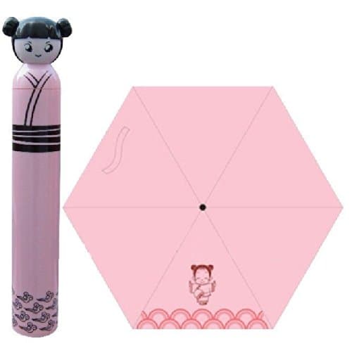 Pink China Doll Umbrella w Hard Case