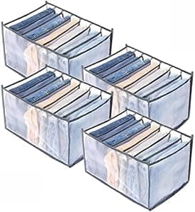 GRILL BUMP Drawer Storage Organizer Wardrobe Clothes 7 Grids Multipurpose Large Capacity Compartment Storage Box Collapsible for T-Shirt, Legging, Skirts, Jeans Plastic