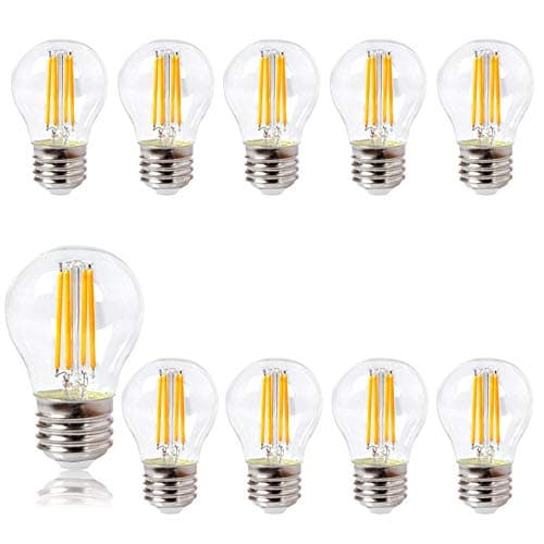 LED Edison Screw Light Bulb G45 E27 - Pack of 10 Clear Filament LED 4W (Equivalent to 40W), ES E27 LED Warm White 2700K, by Brightfour