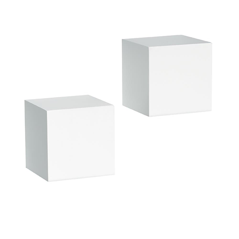 Knape & Vogt Shelf-Made Decorative Wall Cubes, Pair, 5-Inch x 5-Inch, White