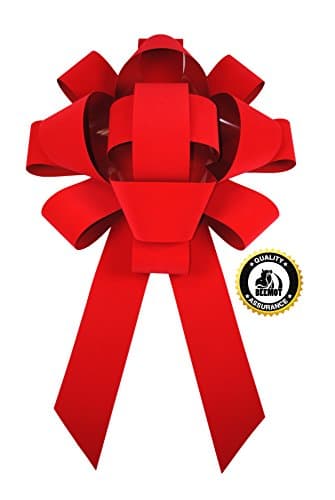 30" Red Velvet Car Bow by Beemot