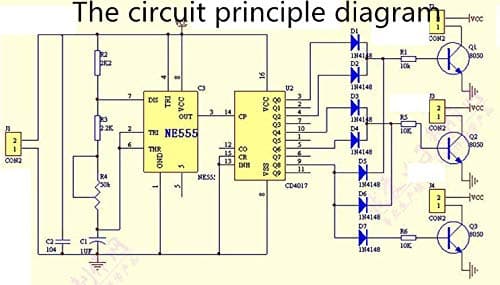 DDIY Flash Lamp Soldering Project Electronic Project Kit DIY Parts Beginners Learning Welding Assemble CD4017+Ne555 with Red Blue Green Tri-Color LED Light