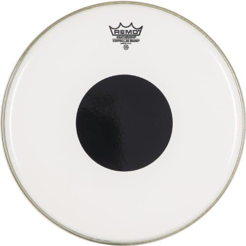 Remo CS0215-10 Smooth White Controlled Sound Drum Head - 15-Inch - Black Dot on Top