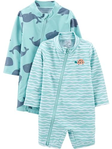 Simple Joys by Carter's Baby-Boys 2-Pack 1-Piece Zip Rashguards