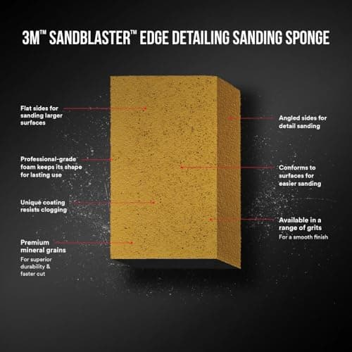 3M P60 SandBlaster Coarse Dual Angle Sanding Sponge for Paint Stripping, 9558 - (Pack of 1)